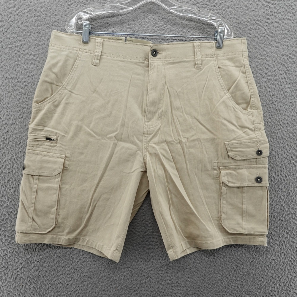 Iron Co Mens Stretch Twill Cargo Shorts Dune Khaki Size 38 NEW